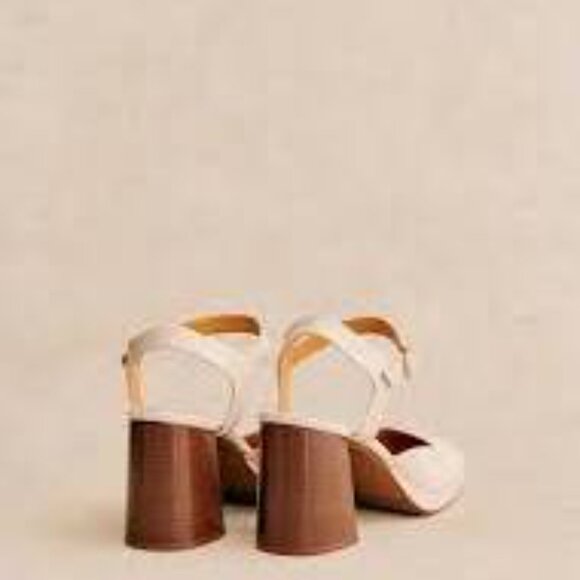 Sezane Alexane Mary Janes White Lacquer Heel Shoes SIZE 8 / 39 - Picture 3 of 9